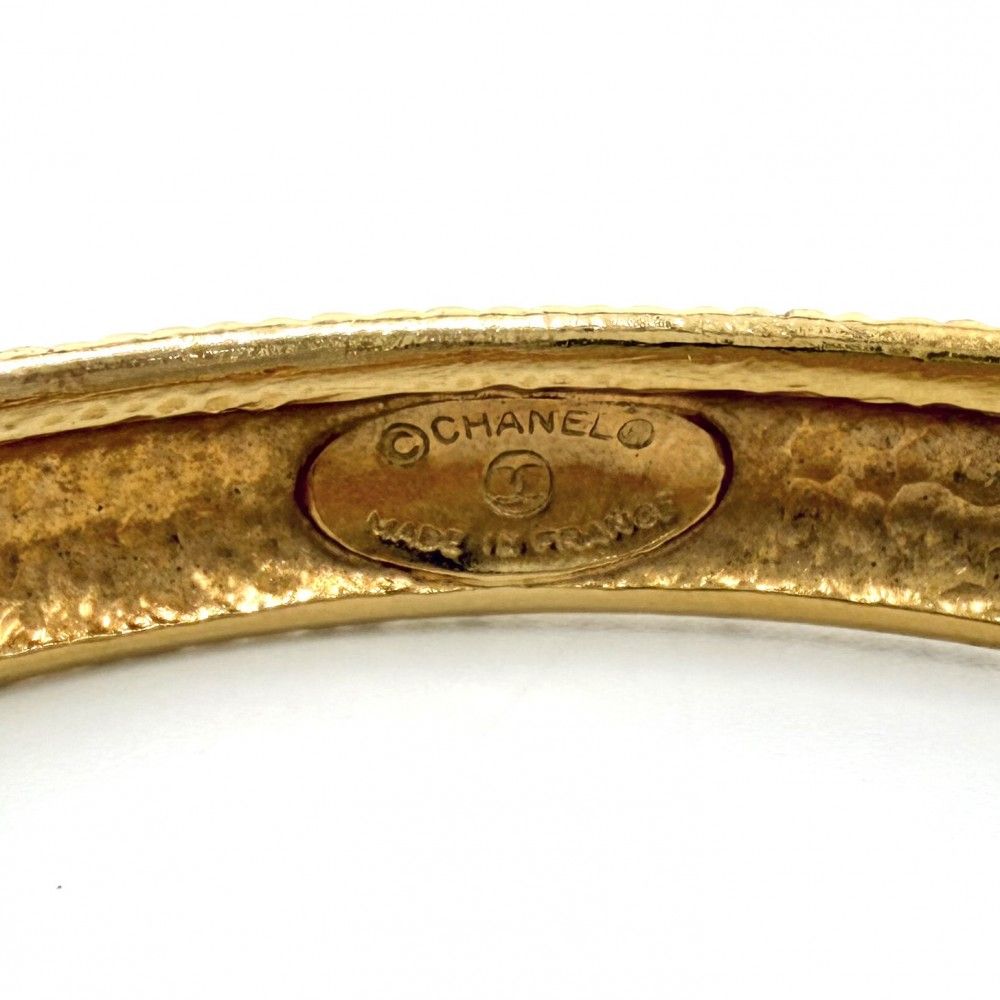 Chanel Bangle Logo 2 Row Bracelet Vintage Gold Plated 62.2 — view 3