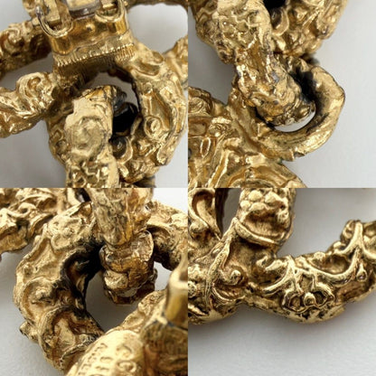 Chanel Earrings Magma Lava CC Logo Gold Plated — view 5