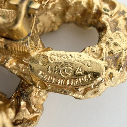 Chanel Earrings Magma Lava CC Logo Gold Plated — view 4