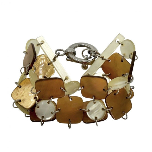 Bottega Veneta Bracelet Brown Beige Silver