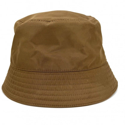 Prada Hat Triangle Logo Bucket Hat M Nylon Brown Silver — view 3