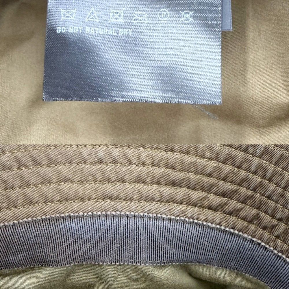 Prada Hat Triangle Logo Bucket Hat M Nylon Brown Silver — view 7