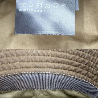 Prada Hat Triangle Logo Bucket Hat M Nylon Brown Silver — view 7