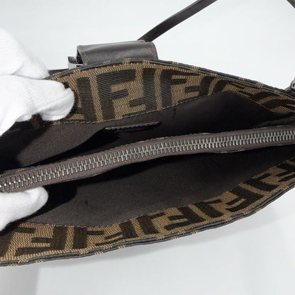 Fendi Tote Zucca Handbag Shoulder Canvas Leather Brown Silver — view 4