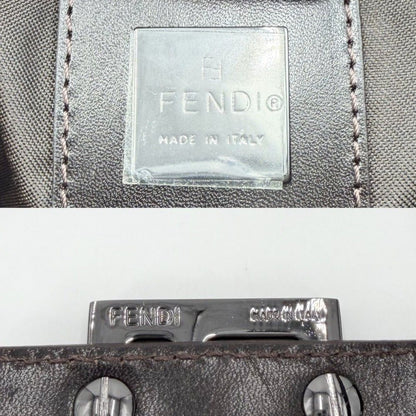 Fendi Tote Zucca Handbag Shoulder Canvas Leather Brown Silver — view 5