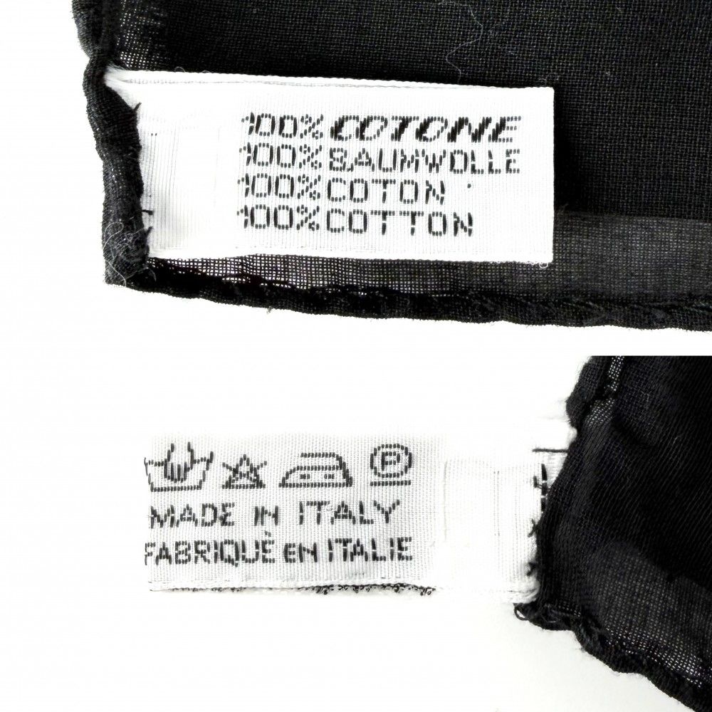 Chanel Scarf Logo Flower Large CC Floral Pattern Cotton Black — view 5
