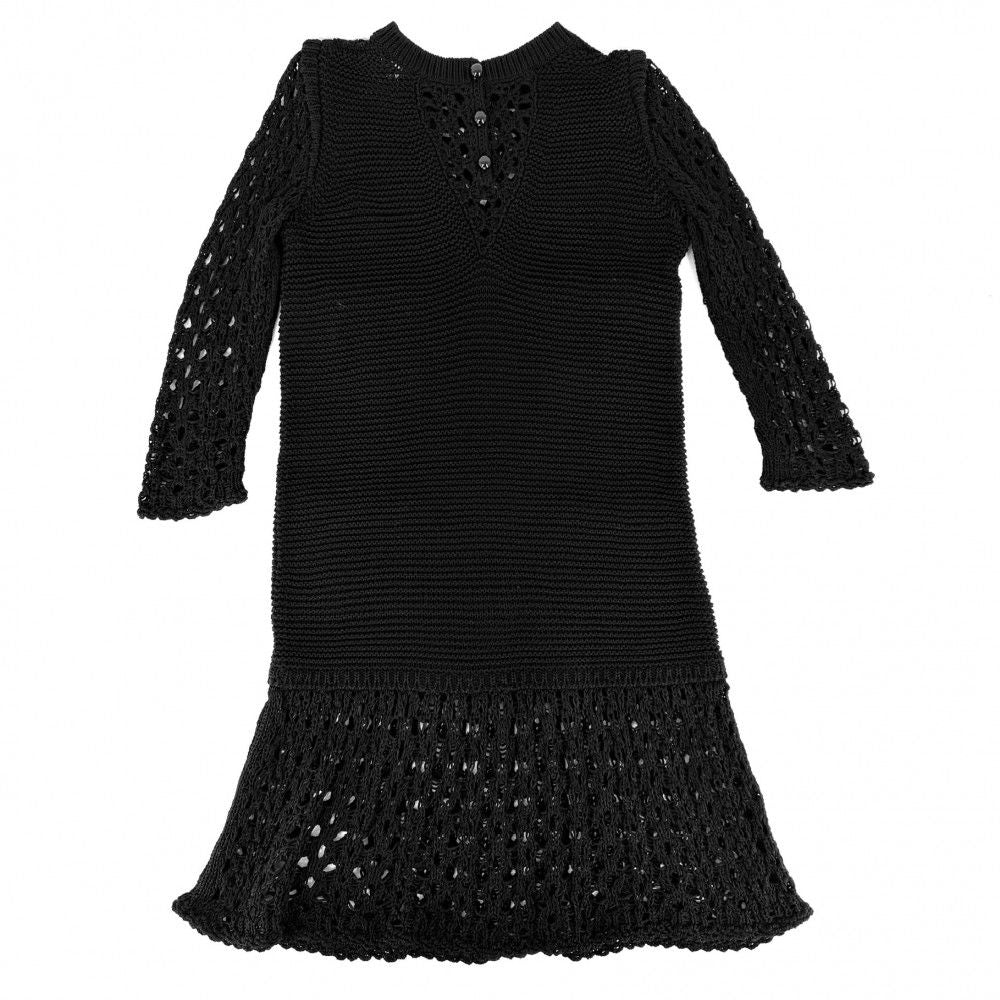 Chanel Dress Knit Long Sleeve 36 Black Cotton Spring Autumn Winter — view 2