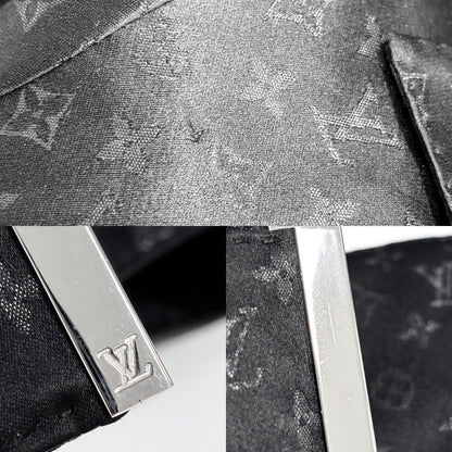 Louis Vuitton Monogram Long Coat 38 Black Silk Metallic Fiber Spring Autumn — view 5