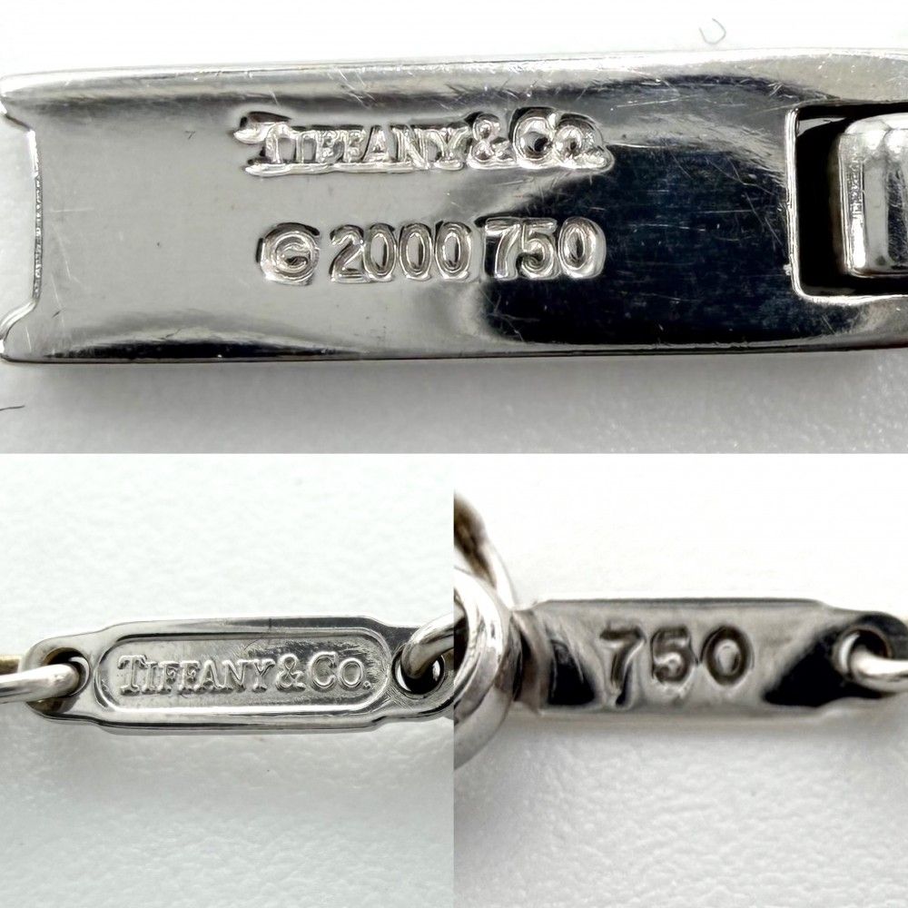 Tiffany & Co Necklace Atlas Bar Pendant 18k WG White Gold Diamond — view 5