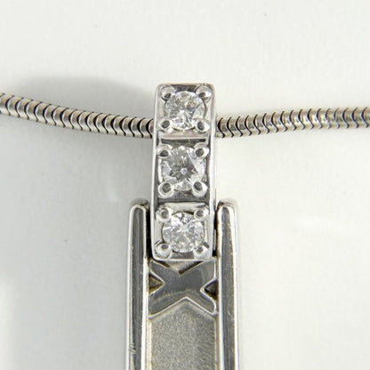 Tiffany & Co Necklace Atlas Bar Pendant 18k WG White Gold Diamond — view 4
