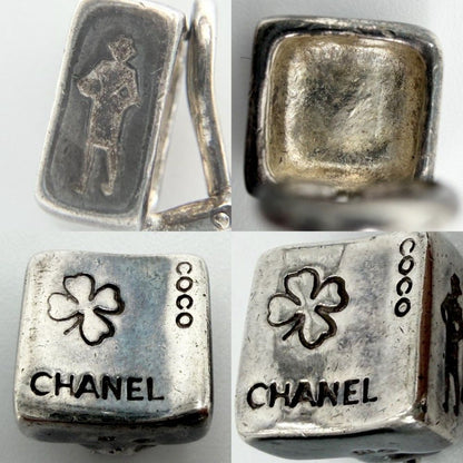 Chanel Earrings Square Clover Mademoiselle 925 Sterling Silver — view 5