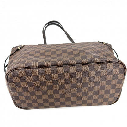 Louis Vuitton Tote Neverfull MM Handbag Shoulder Damier Canvas Brown Gold — view 3