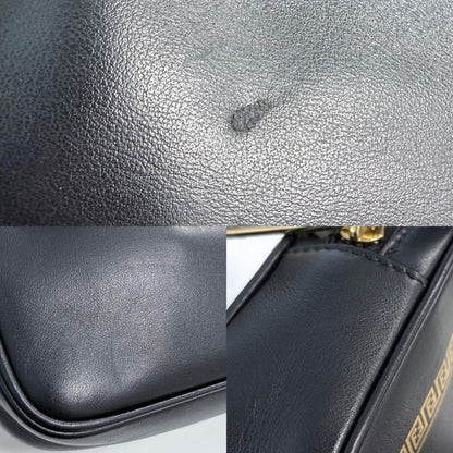 Fendi Shoulder Bag Fendace Collaboration Crossbody Medusa Leather Black Gold — view 7