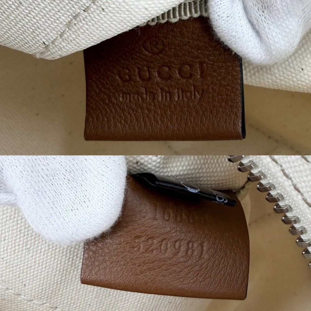 Gucci 2-Way Ophidia Print Shoulder Bag Crossbody Canvas Ivory Brown Silver — view 5