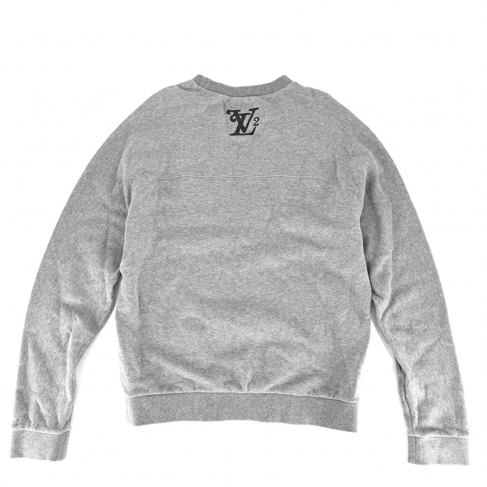 Louis Vuitton Sweatshirt Collaboration Brushed Lining Top Crew Neck M Gray — view 2