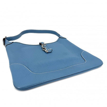 Hermes Shoulder Bag Trim 35 Leather Blue Silver — view 3