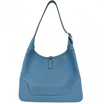 Hermes Shoulder Bag Trim 35 Leather Blue Silver — view 2