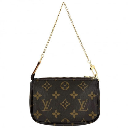 Louis Vuitton Handbag Mini Pochette Accessoires Monogram Canvas Brown Gold — view 2