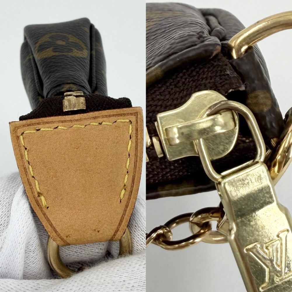 Louis Vuitton Handbag Mini Pochette Accessoires Monogram Canvas Brown Gold — view 8