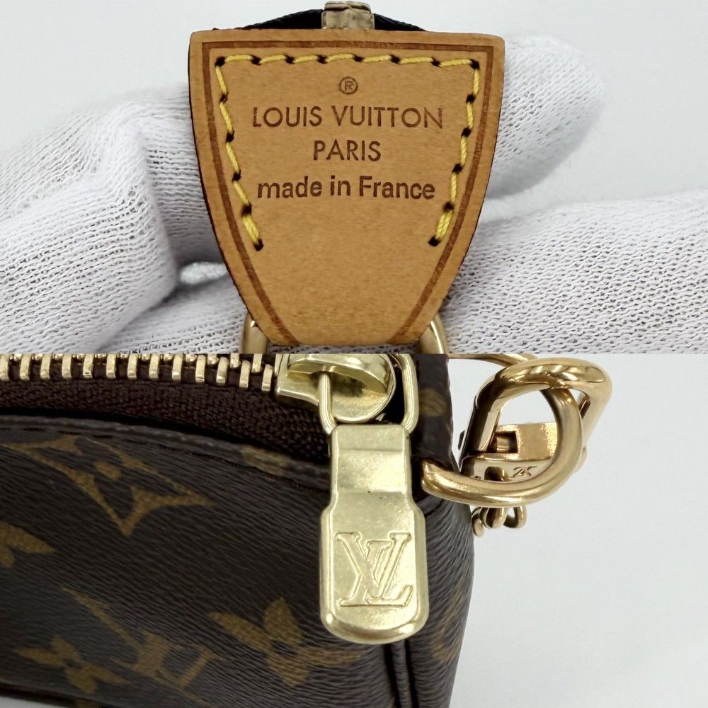 Louis Vuitton Handbag Mini Pochette Accessoires Monogram Canvas Brown Gold — view 5