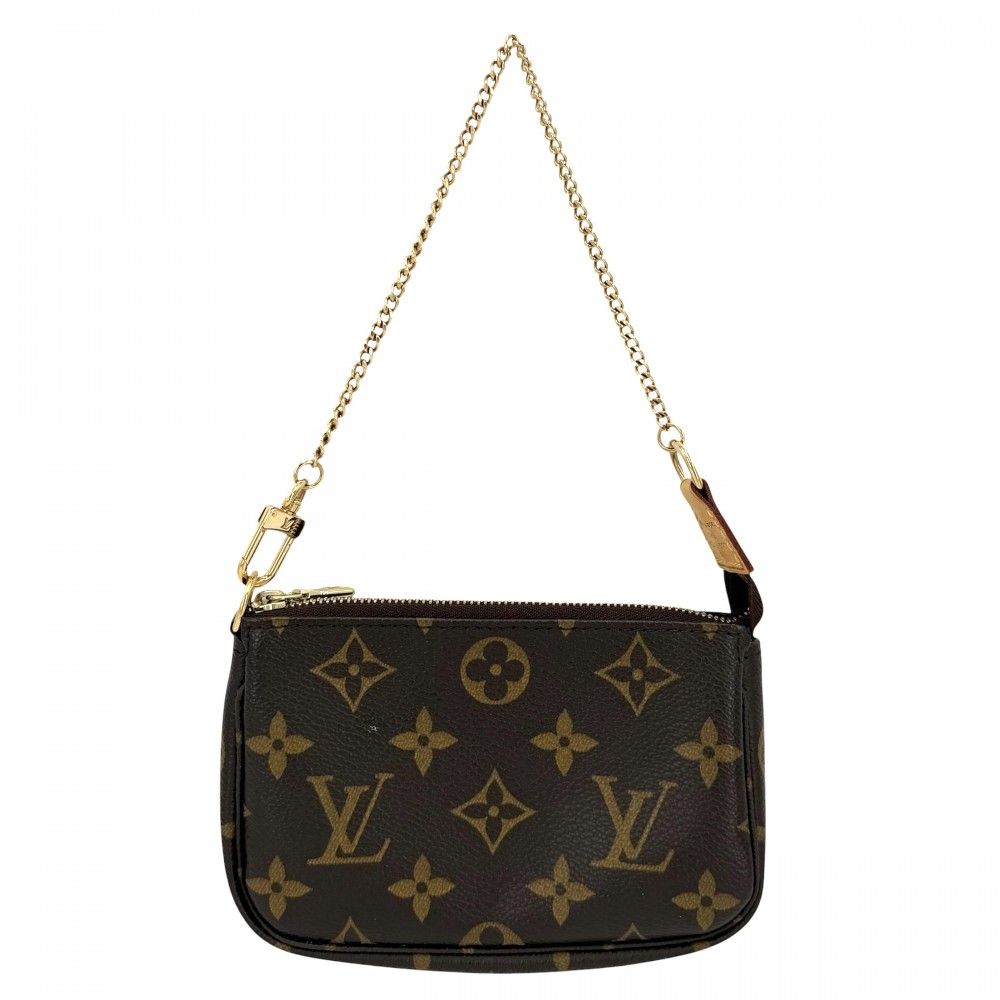 Louis Vuitton Handbag Mini Pochette Accessoires Monogram Canvas Brown Gold