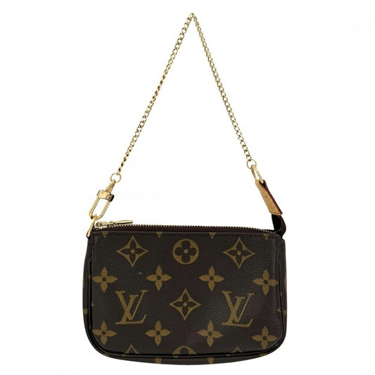 Louis Vuitton Handbag Mini Pochette Accessoires Monogram Canvas Brown Gold
