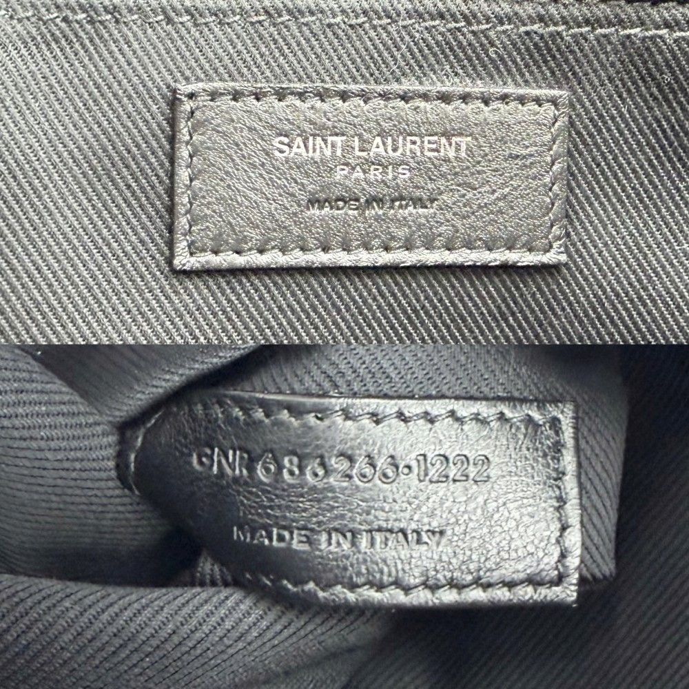 Saint Laurent Paris Tote Rive Gauche Handbag Leather Black Silver — view 5