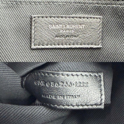 Saint Laurent Paris Tote Rive Gauche Handbag Leather Black Silver — view 5