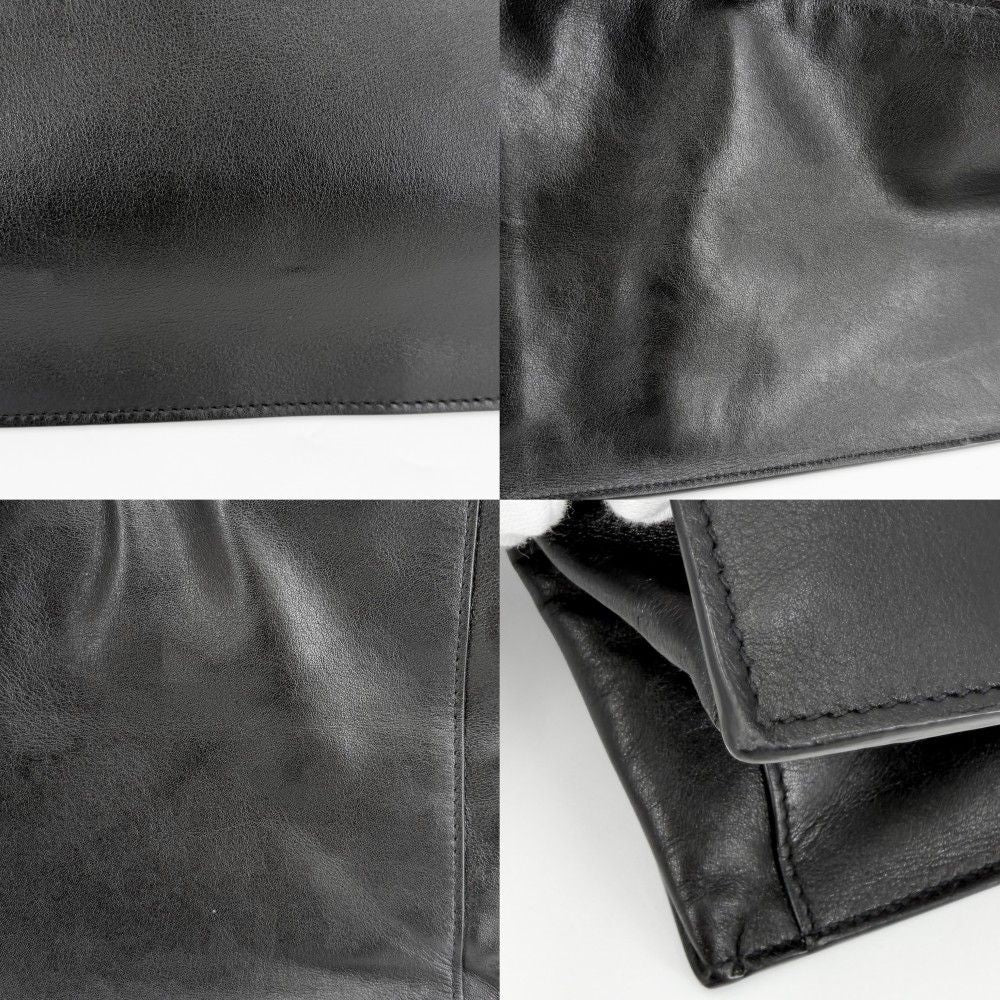 Saint Laurent Paris Tote Rive Gauche Handbag Leather Black Silver — view 6