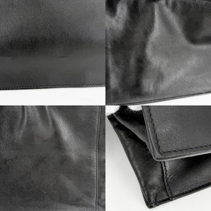 Saint Laurent Paris Tote Rive Gauche Handbag Leather Black Silver — view 6