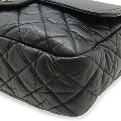 Chanel Quilted CC Logo Chain Shoulder Bag Leather Black Silver — view 3