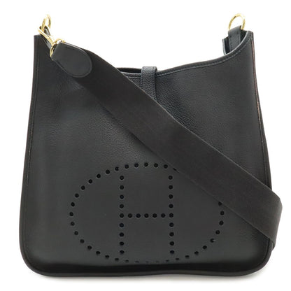 Hermes Evelyne I 1 GM Shoulder Bag Taurillon Clemence Black Gold