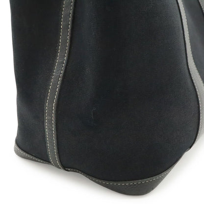 Hermes Garden Party PM Tote Shoulder Bag Toile Officier Leather Black — view 6
