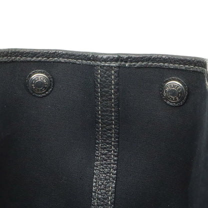 Hermes Garden Party PM Tote Shoulder Bag Toile Officier Leather Black — view 8