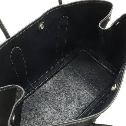 Hermes Garden Party PM Tote Shoulder Bag Toile Officier Leather Black — view 7