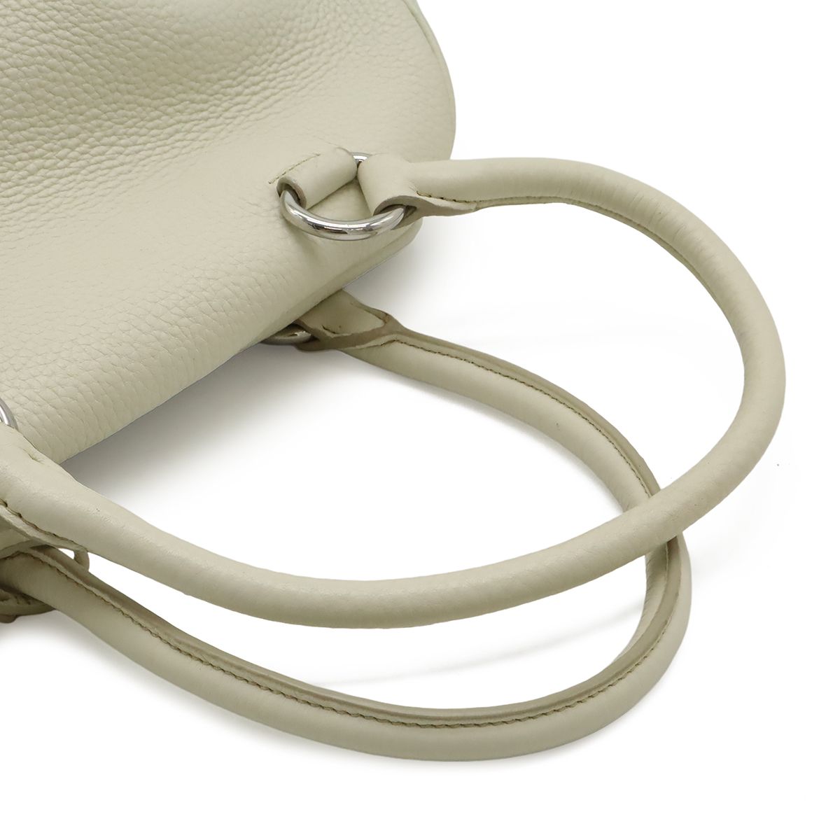 Prada Vitello Phenix Handbag Leather White Silver — view 4