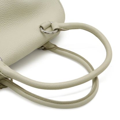 Prada Vitello Phenix Handbag Leather White Silver — view 4