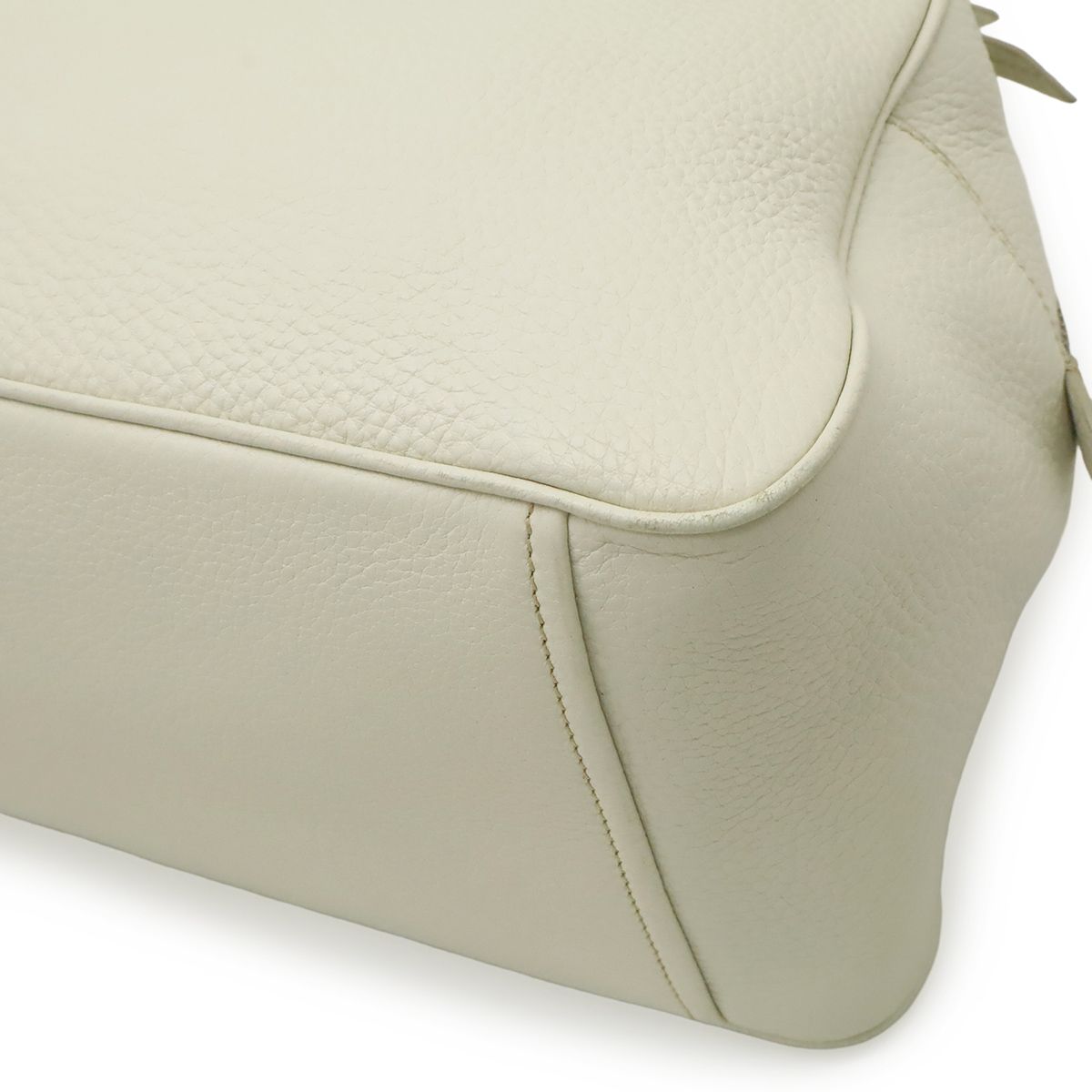 Prada Vitello Phenix Handbag Leather White Silver — view 3