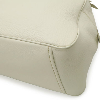 Prada Vitello Phenix Handbag Leather White Silver — view 3