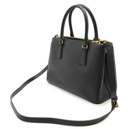 Prada Galleria Triangle Shoulder Bag Crossbody 2-Way Saffiano Leather Nero — view 2