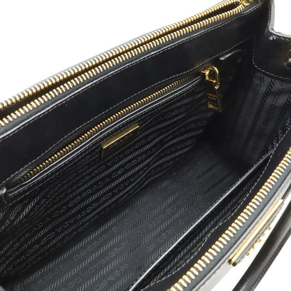 Prada Galleria Triangle Shoulder Bag Crossbody 2-Way Saffiano Leather Nero — view 6