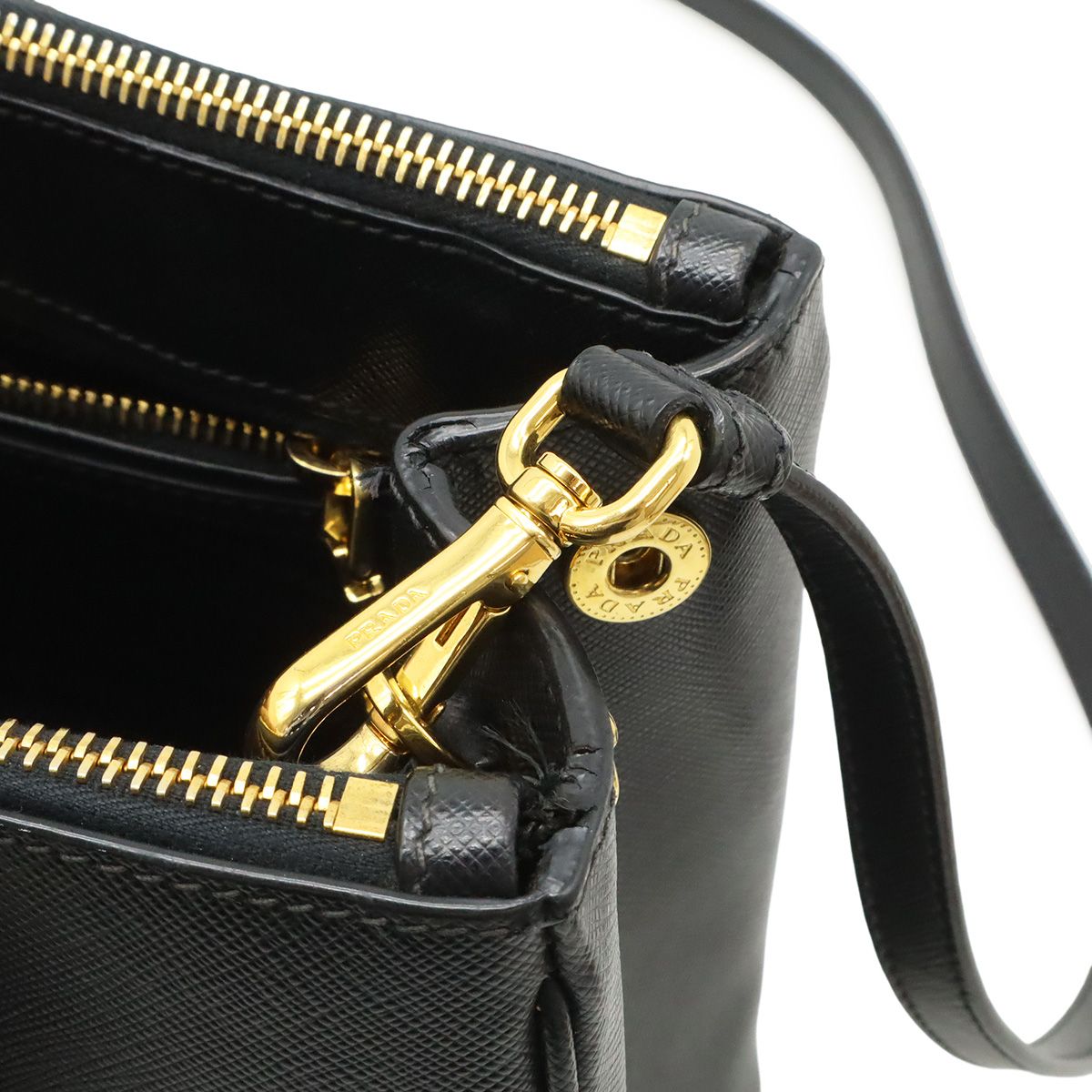 Prada Galleria Triangle Shoulder Bag Crossbody 2-Way Saffiano Leather Nero — view 7