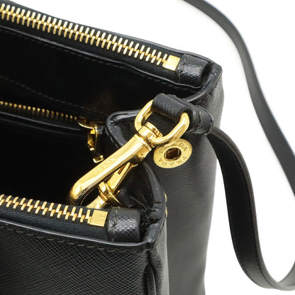 Prada Galleria Triangle Shoulder Bag Crossbody 2-Way Saffiano Leather Nero — view 7