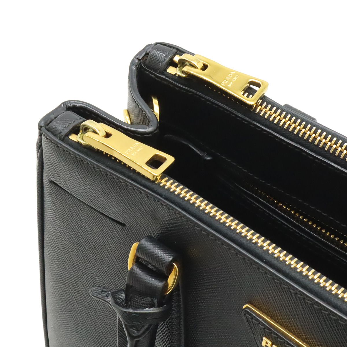 Prada Galleria Triangle Shoulder Bag Crossbody 2-Way Saffiano Leather Nero — view 5