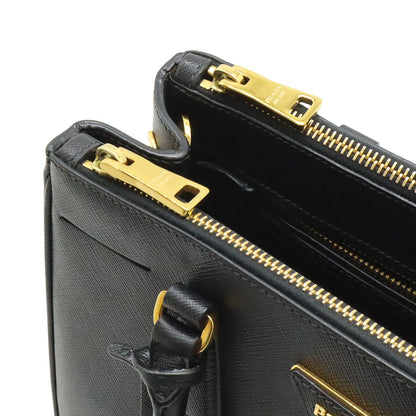 Prada Galleria Triangle Shoulder Bag Crossbody 2-Way Saffiano Leather Nero — view 5