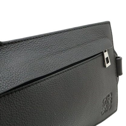 Loewe Anagram Vertical T Pocket Belt Bag Soft Gray Necklace Leather Black Silver — view 7