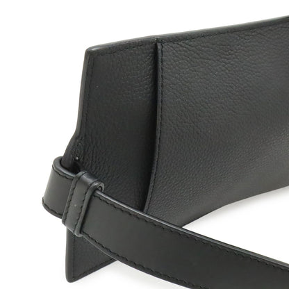 Loewe Anagram Vertical T Pocket Belt Bag Soft Gray Necklace Leather Black Silver — view 4