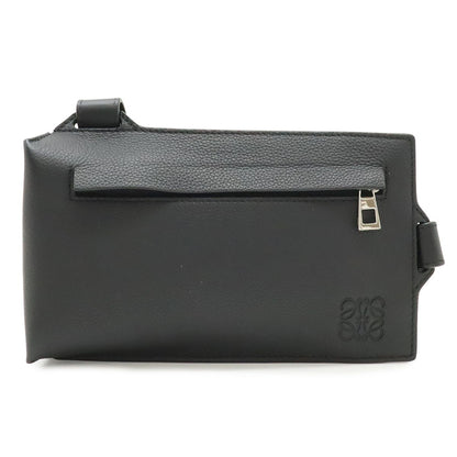 Loewe Anagram Vertical T Pocket Belt Bag Soft Gray Necklace Leather Black Silver