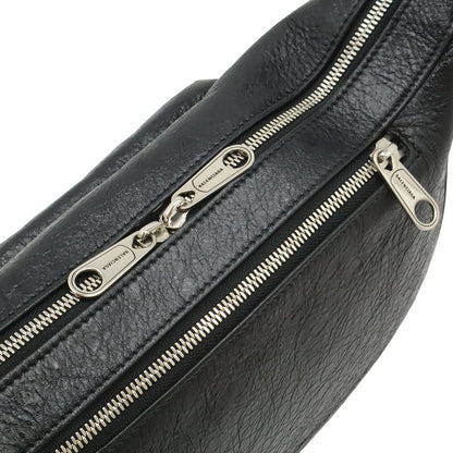 Balenciaga Raver Mediu Logo Print Shoulder Bag Leather Black — view 6