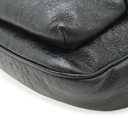 Balenciaga Raver Mediu Logo Print Shoulder Bag Leather Black — view 3
